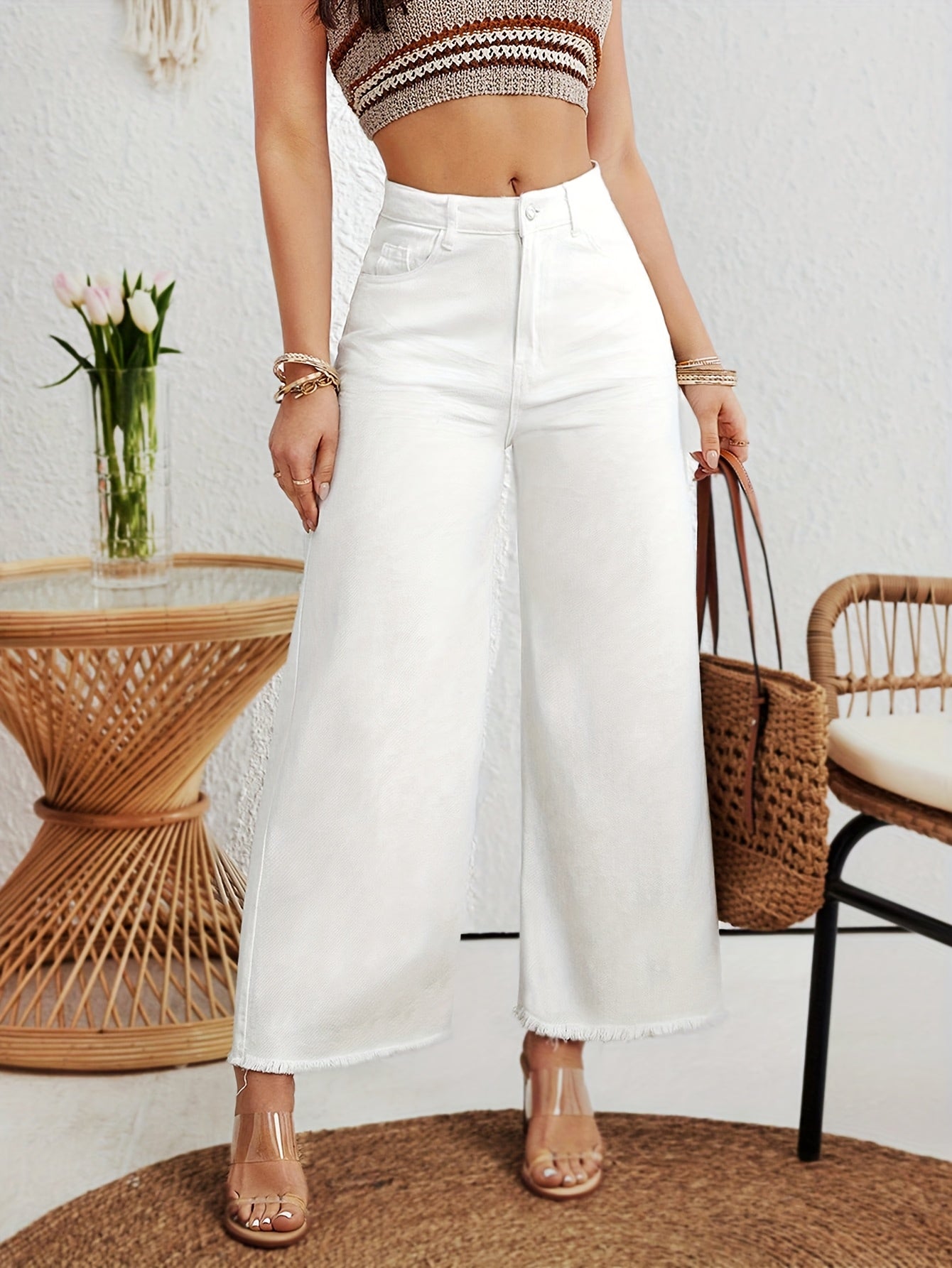 Hoge Taille Straight-Leg Damesjeans