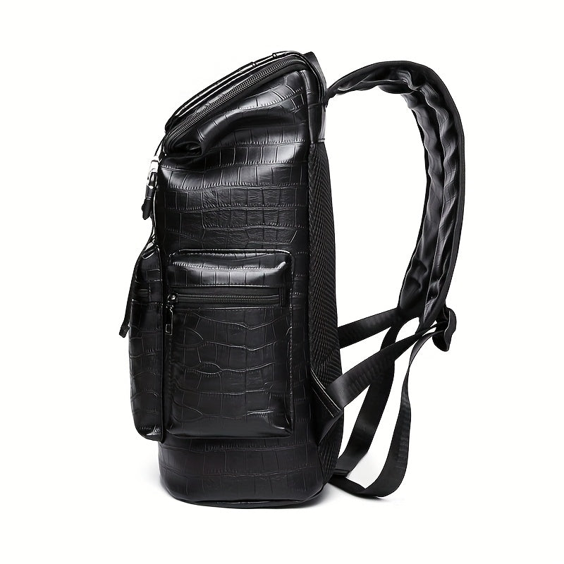 Zwarte Unisex Crocodile Textuur Rugzak