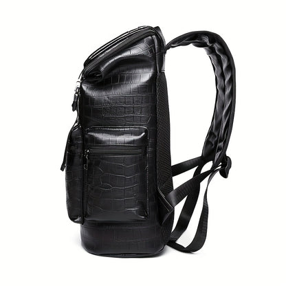 Zwarte Unisex Crocodile Textuur Rugzak