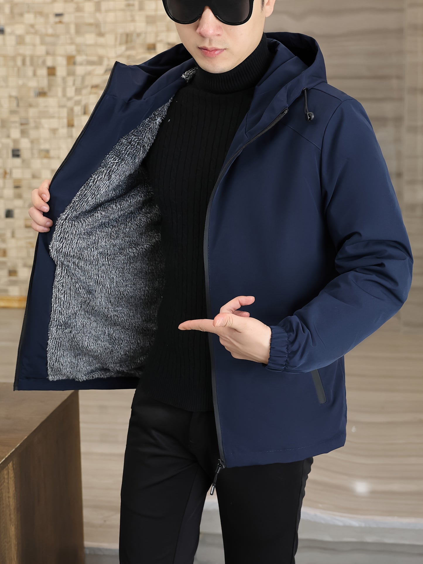 Heren Hooded Windbreaker - Zwarte Urban Edge