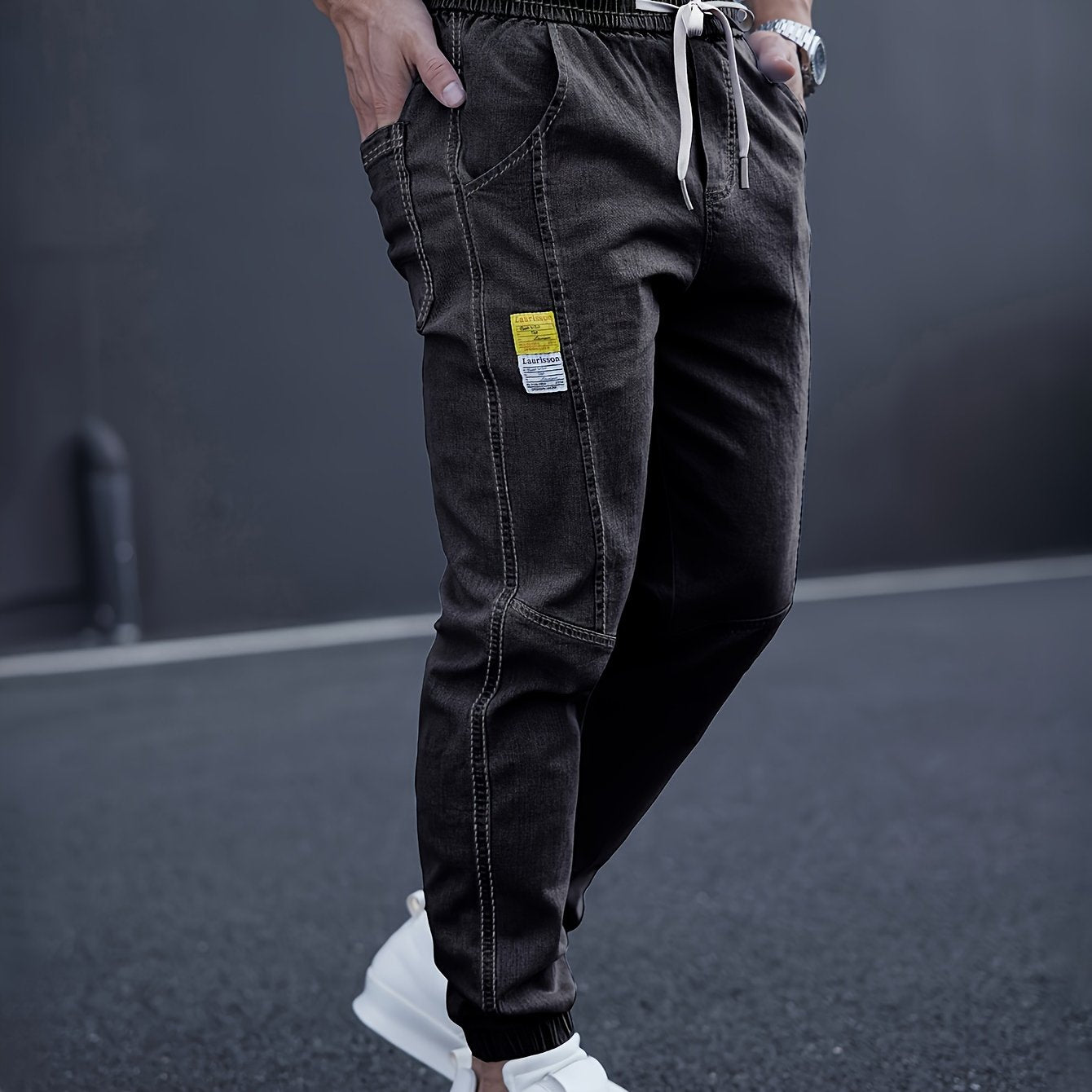 Heren Casual Jogger Jeans - Relaxte Washed Blauw