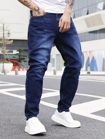 Heren Streetwear Denim Harem Pants - Lichtblauwe Urban Knots