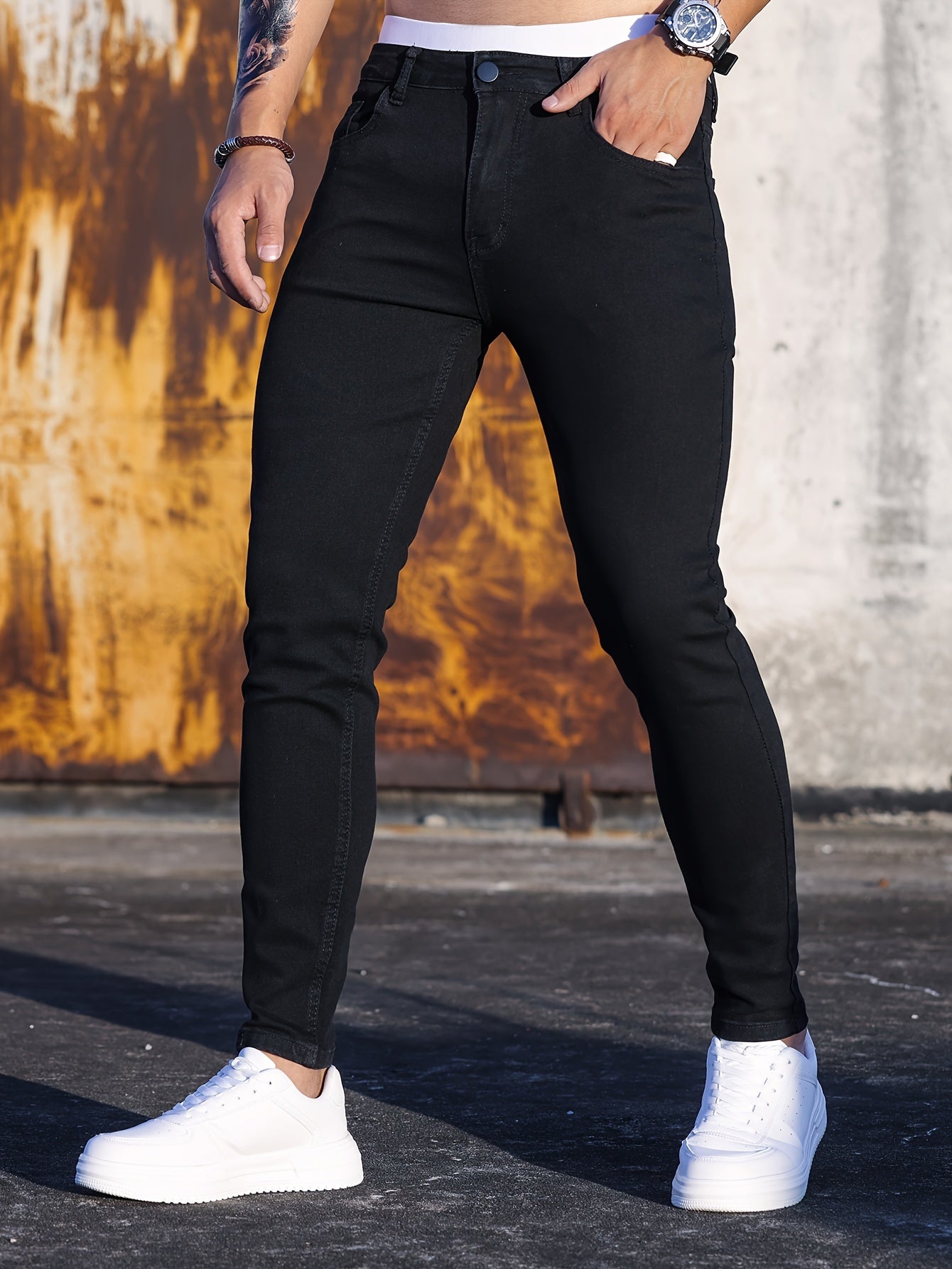 Cotton Blend Casual Skinny Jeans