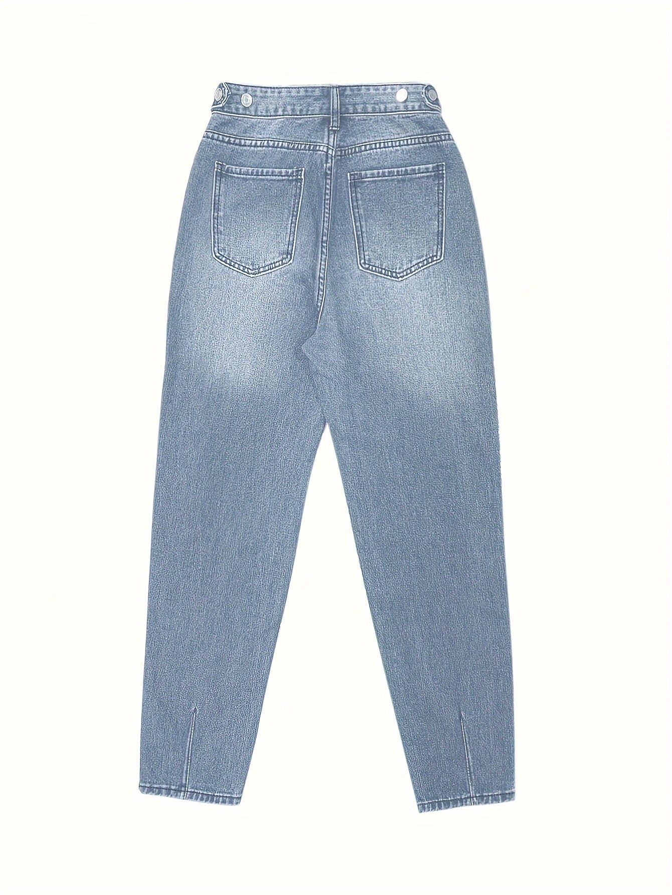 Retro Blauwe Hoge Taille Jeans