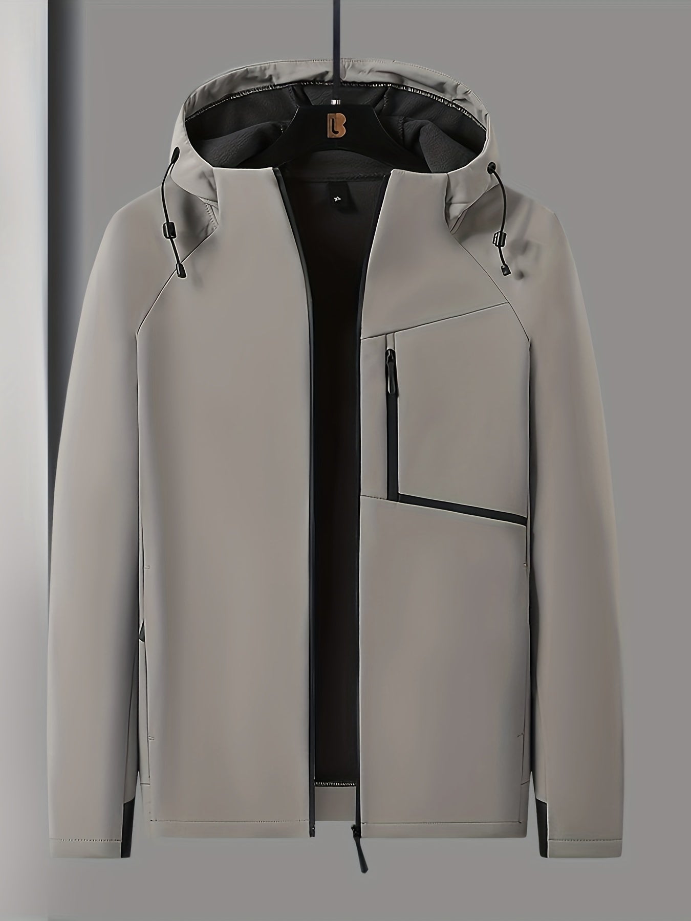 Heren Winddichte Fleece-Gevoerde Hoodie - Zwarte Outdoor Allure