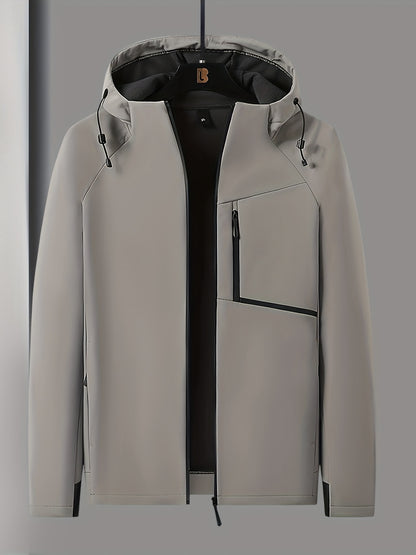 Heren Winddichte Fleece-Gevoerde Hoodie - Zwarte Outdoor Allure