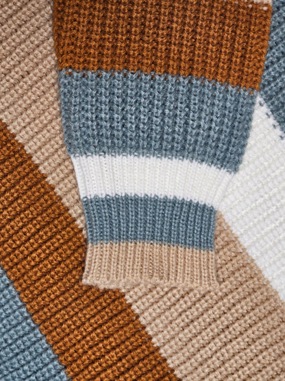 Elegant Striped Pullover Sweater for Casual Women